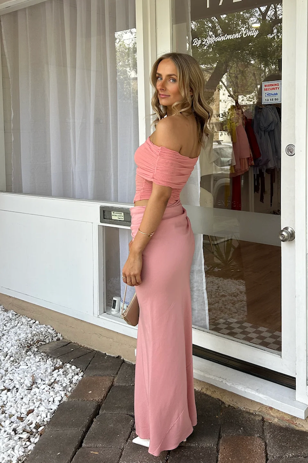 off the shoulder dress nz Nico Off Shoulder Maxi Dress – Runway Rentals