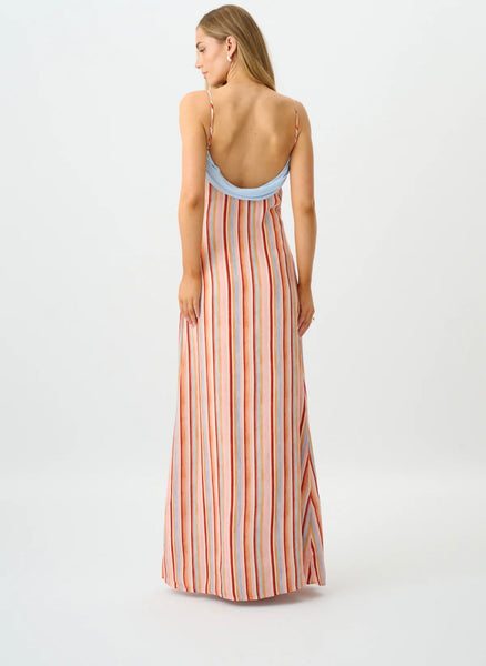 Draped Slip Dress | Blush Stripe