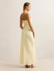 Isra Drape Strapless Maxi Yellow - Runway Rentals