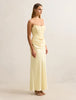 Isra Drape Strapless Maxi Yellow - Runway Rentals