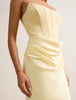 Isra Drape Strapless Maxi Yellow - Runway Rentals