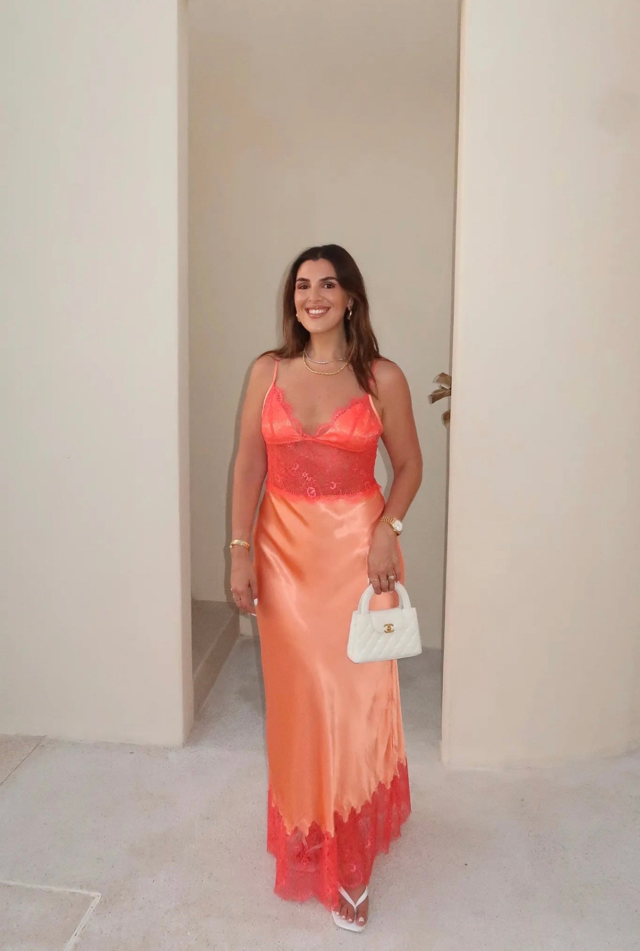 orange dress nz Orange Fuchsia Floral Maxi Dress
