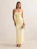 Isra Drape Strapless Maxi Yellow - Runway Rentals
