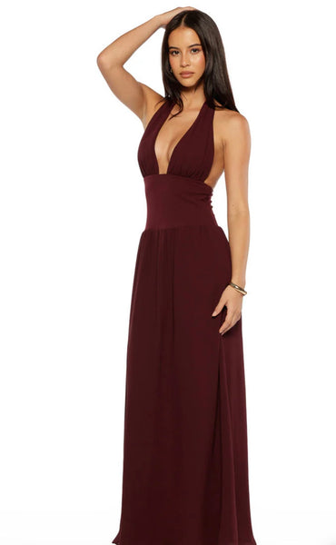 Cosette Burgundy Maxi Dress - Runway Rentals